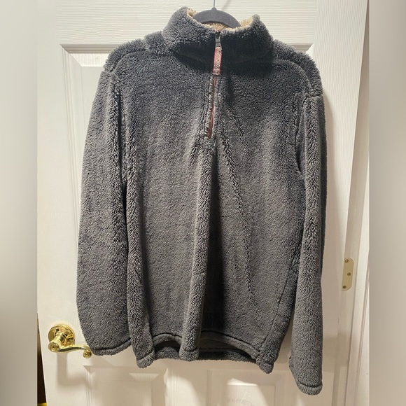 Mens Gray Sherpa quarter zip - Picture 1 of 3